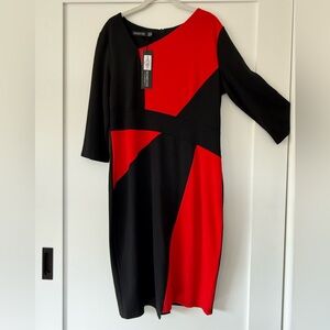 Black & Red Colorblock Sheath Dress Size 12 NWT